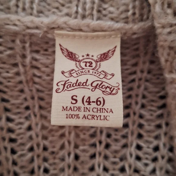 Faded Glory Mid-thigh Cardigan, Shawl Collar, 5 Buttons, Belted, Pockets! - Picture 6 of 7